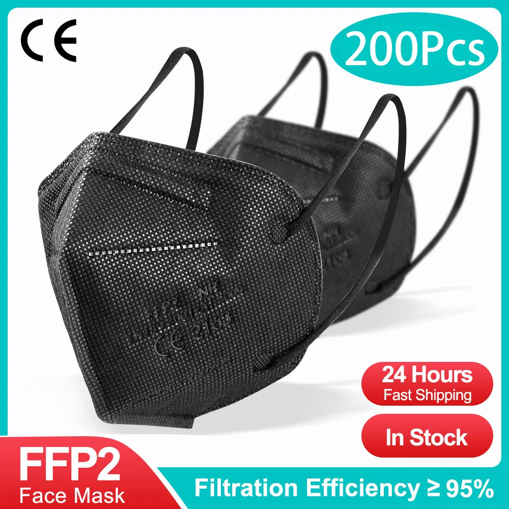 5-Ply KN95 Protective Face Masks - Multi-Color Breathable Filtration
