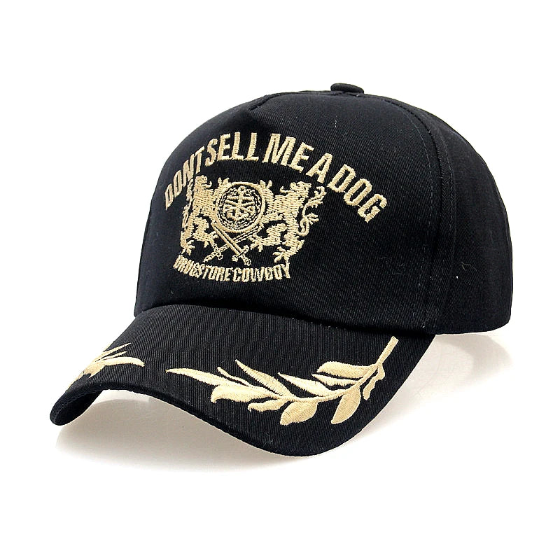 Trendy Golden Wheat Embroidered Cap