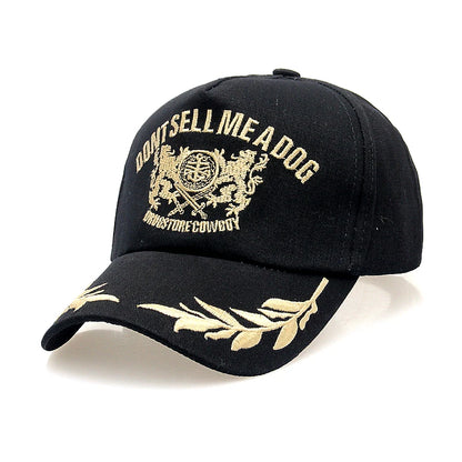 Trendy Golden Wheat Embroidered Cap