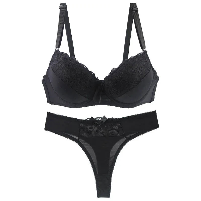 DaiNaFang Women's Lace Push-Up Bra & Panty Lingerie Set