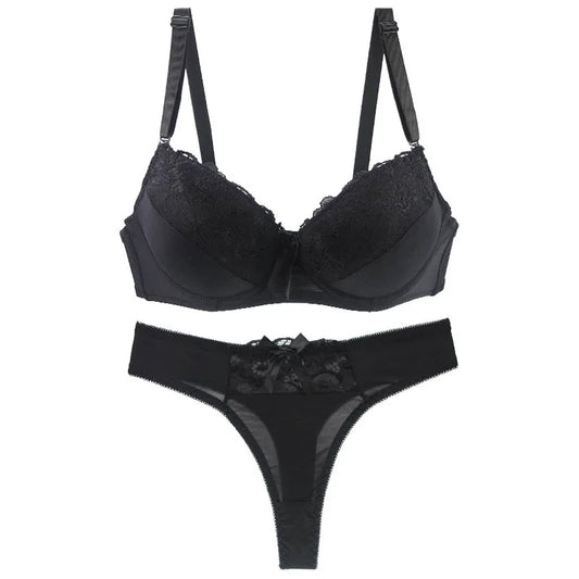 DaiNaFang Women's Lace Push-Up Bra & Panty Lingerie Set