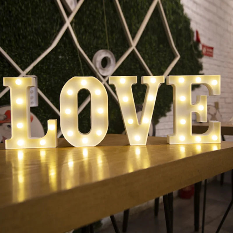 Alphabet Letter & Number LED Marquee Lights - Warm White Light-Up Decor