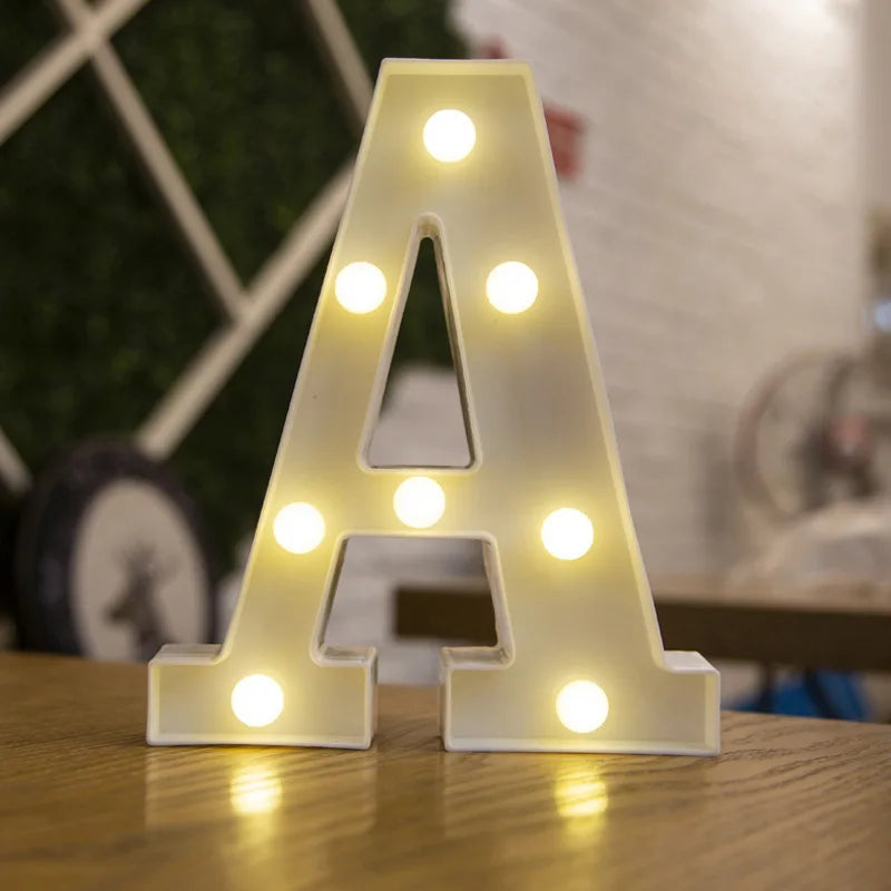 Alphabet Letter & Number LED Marquee Lights - Warm White Light-Up Decor
