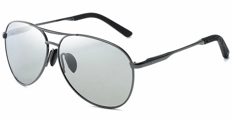 Polarized Photochromic Metal Frame Aviator Sunglasses
