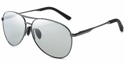Polarized Photochromic Metal Frame Aviator Sunglasses
