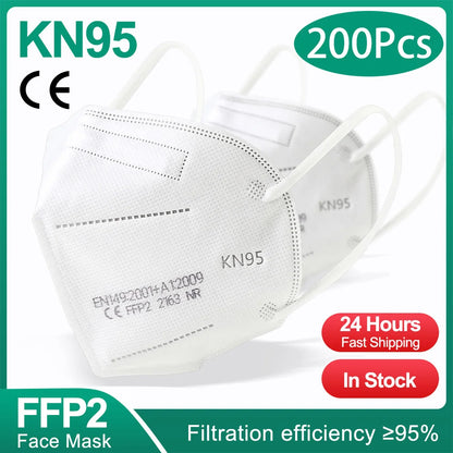 5-Ply KN95 Protective Face Masks - Multi-Color Breathable Filtration