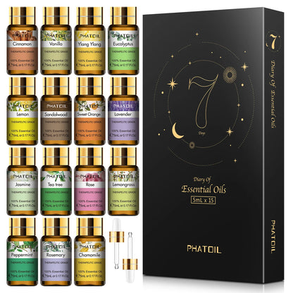 PHATOIL 15pcs Essential Oils Set Natural Plant