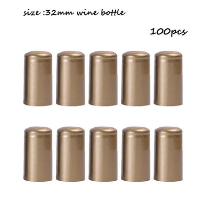 100 Pcs Natural Wine Bottle Corks and Seals Heat Shrink Capsules with Tear Tab