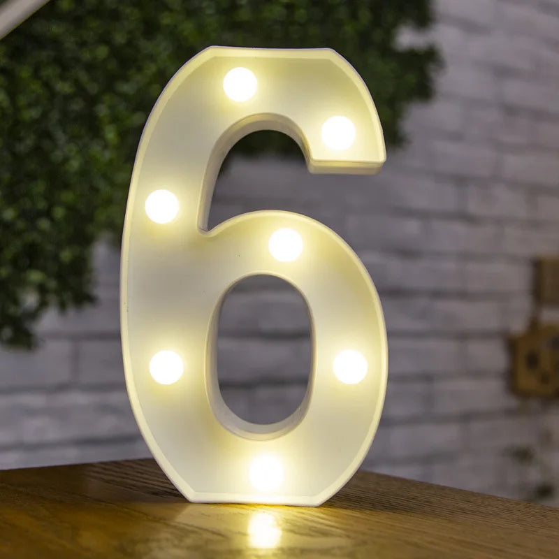 Alphabet Letter & Number LED Marquee Lights - Warm White Light-Up Decor