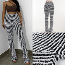 Zebra Print Striped Knit Pants