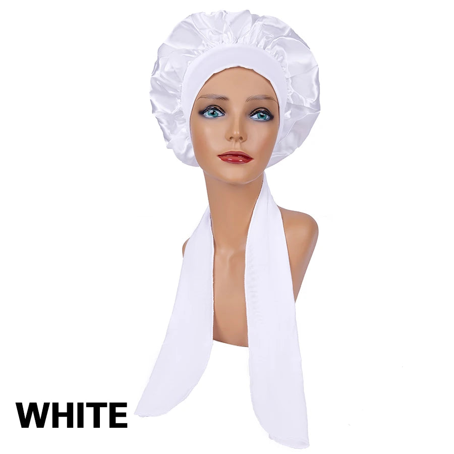 Satin Solid Color Sleeping Cap