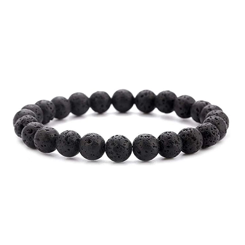 Natural Stone Volcanic Lava Tiger Eye Bracelet