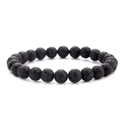 Natural Stone Volcanic Lava Tiger Eye Bracelet