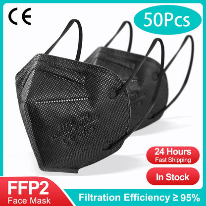 5-Ply KN95 Protective Face Masks - Multi-Color Breathable Filtration