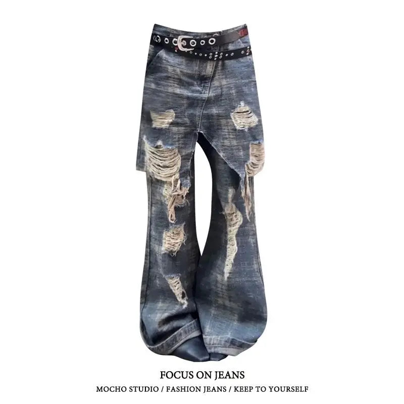 Boutique Fashion High Waist Retro Washed Loose Slimming Jeans