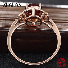 925 Sterling Silver Big Oval Ruby Zircon Ring