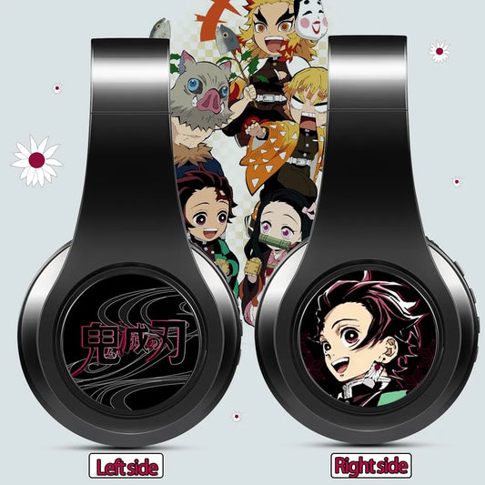 Anime Print Demon Slayer Headphones with Mic