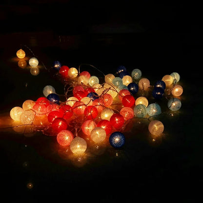10/20/40 LED Cotton Thread Ball String Lights, Warm Fairy Lights for Home & Event Decor