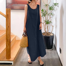 Classic Simple Sleeveless Solid Color Long Dress