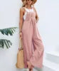 Solid Color Strappy Loose Flared Leg Jumpsuit
