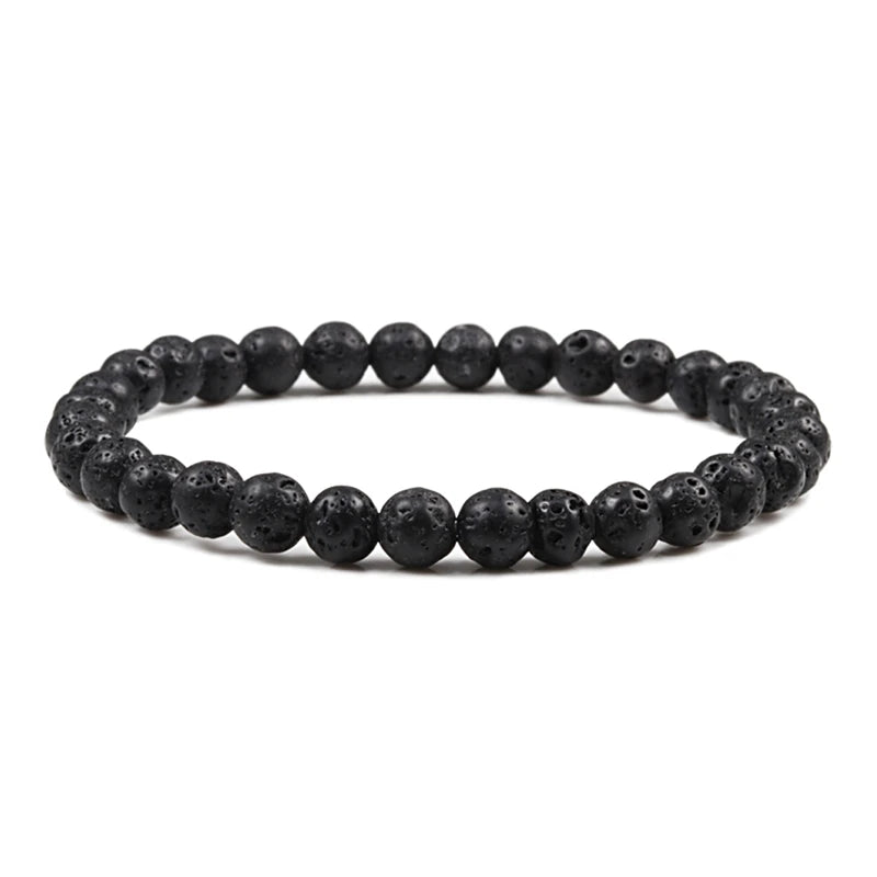 Natural Stone Volcanic Lava Tiger Eye Bracelet