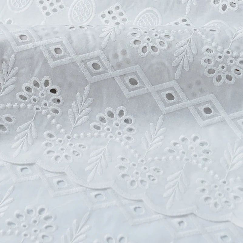 Embroidered Lace Fabric Water Soluble 100% Cotton Sewing Clothes