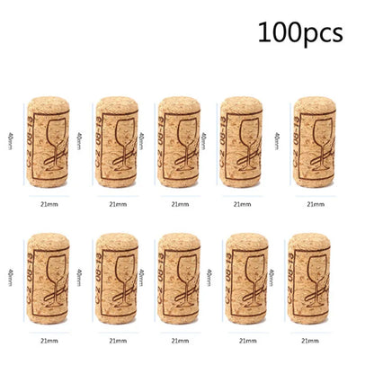 100 Pcs Natural Wine Bottle Corks and Seals Heat Shrink Capsules with Tear Tab