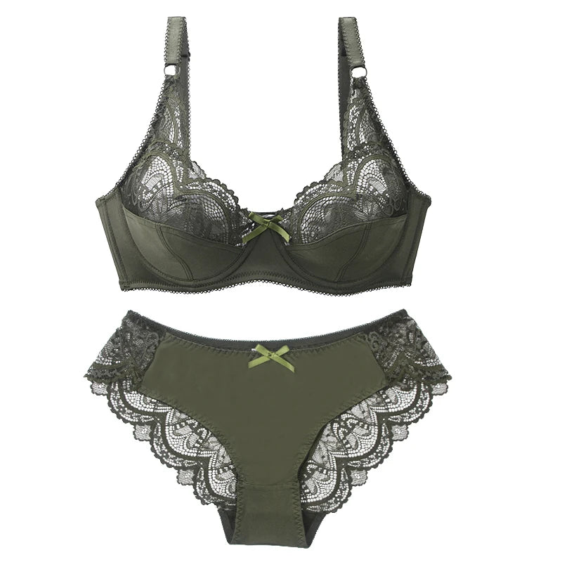 DAINAFANG Women's Sexy Lace Push-Up Bra & Panty Set