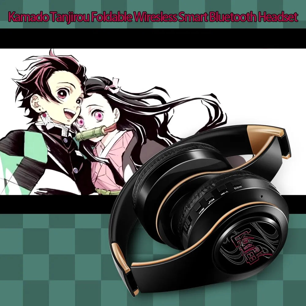 Anime Print Demon Slayer Headphones with Mic