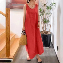 Classic Simple Sleeveless Solid Color Long Dress