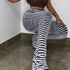 Zebra Print Striped Knit Pants