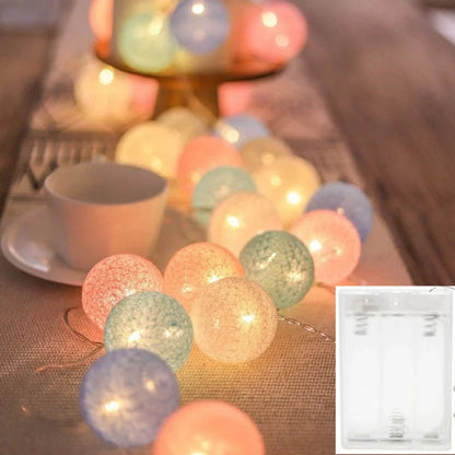 10/20/40 LED Cotton Thread Ball String Lights, Warm Fairy Lights for Home & Event Decor