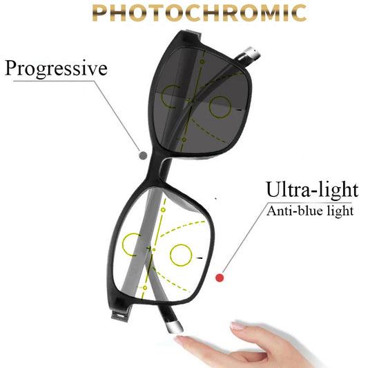 Unisex Photochromic Progressive Reading Glasses