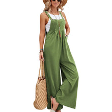 Solid Color Strappy Loose Flared Leg Jumpsuit