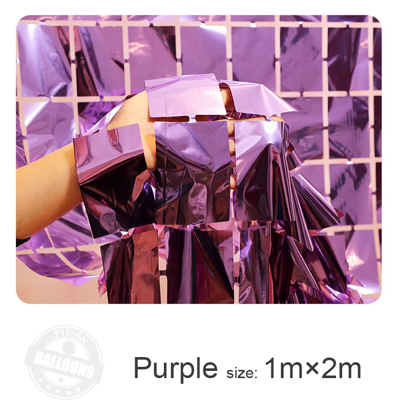 1m×2m Bright Square Rain Curtain Background Wall