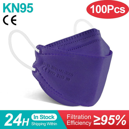 KN95 FFP2 Adult 4-Layer Fish Mask (50 / 100 Pack)