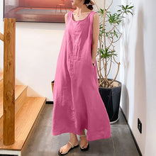 Classic Simple Sleeveless Solid Color Long Dress