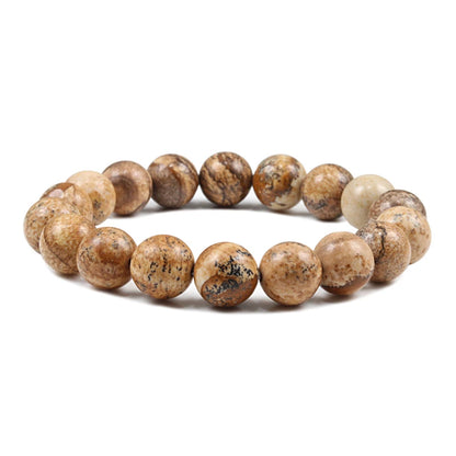 Natural Stone Volcanic Lava Tiger Eye Bracelet