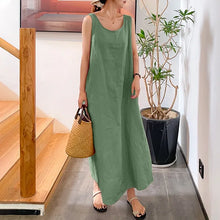 Classic Simple Sleeveless Solid Color Long Dress