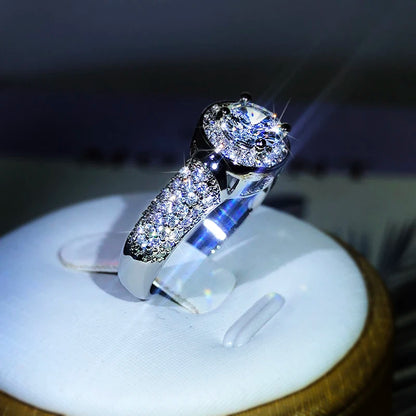 925 Sterling Silver Cubic Zirconia Solitaire Ring for Women