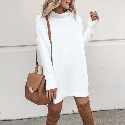Turtleneck Loose Long Sleeve Mini Dress