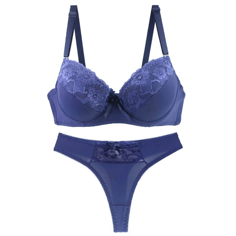 DaiNaFang Women's Lace Push-Up Bra & Panty Lingerie Set
