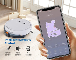 GEERLEPOL 3-in-1 Smart Robotic Vacuum Cleaner & Mop Alexa-controlled Wet and Dr