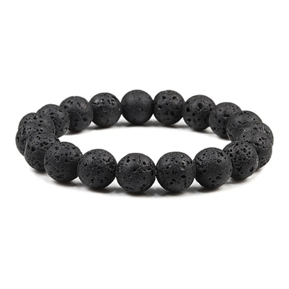 Natural Stone Volcanic Lava Tiger Eye Bracelet
