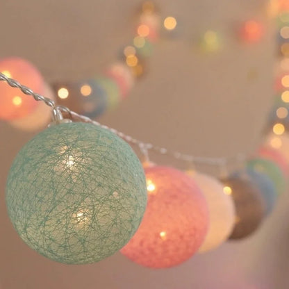10/20/40 LED Cotton Thread Ball String Lights, Warm Fairy Lights for Home & Event Decor