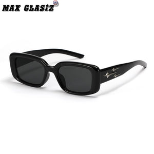 Retro Pentagram Narrow Frame Sunglasses