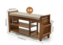 Bamboo Wood Bath Non-Slip Thickened Toilet Shoe Changing Stool