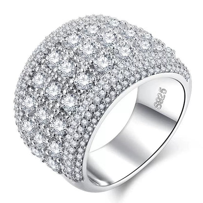 Seiko Eight-Heart Micro-Inlaid Full Zircon Ring