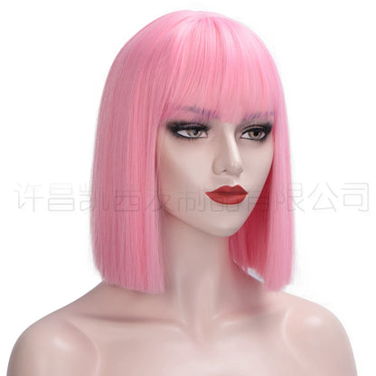 Colorful Short Straight Hair Wig