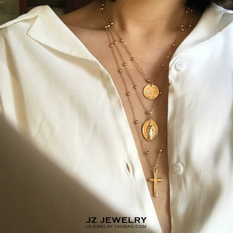 Retro Multi-Layer Cross Coin Chain
